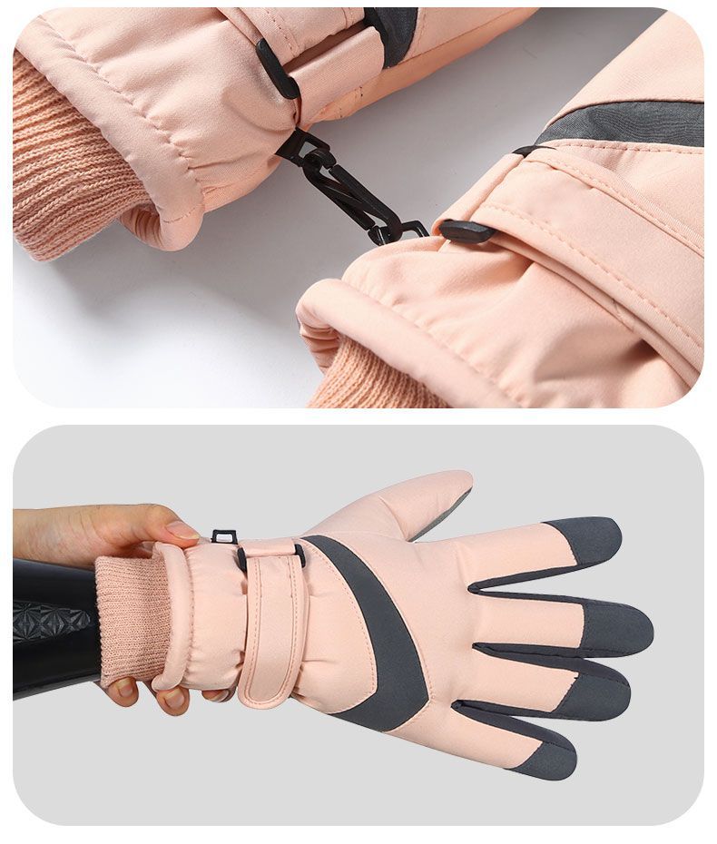 Ski are warm cold resistant women's winter outdoor cycling, with thick velvet touch screen, windproof and waterproof for_voghion.com