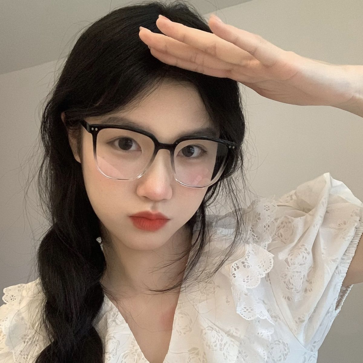 新款黑框素顏眼鏡框男可配近視韓版網紅平光鏡女顯臉小防藍光眼睛
