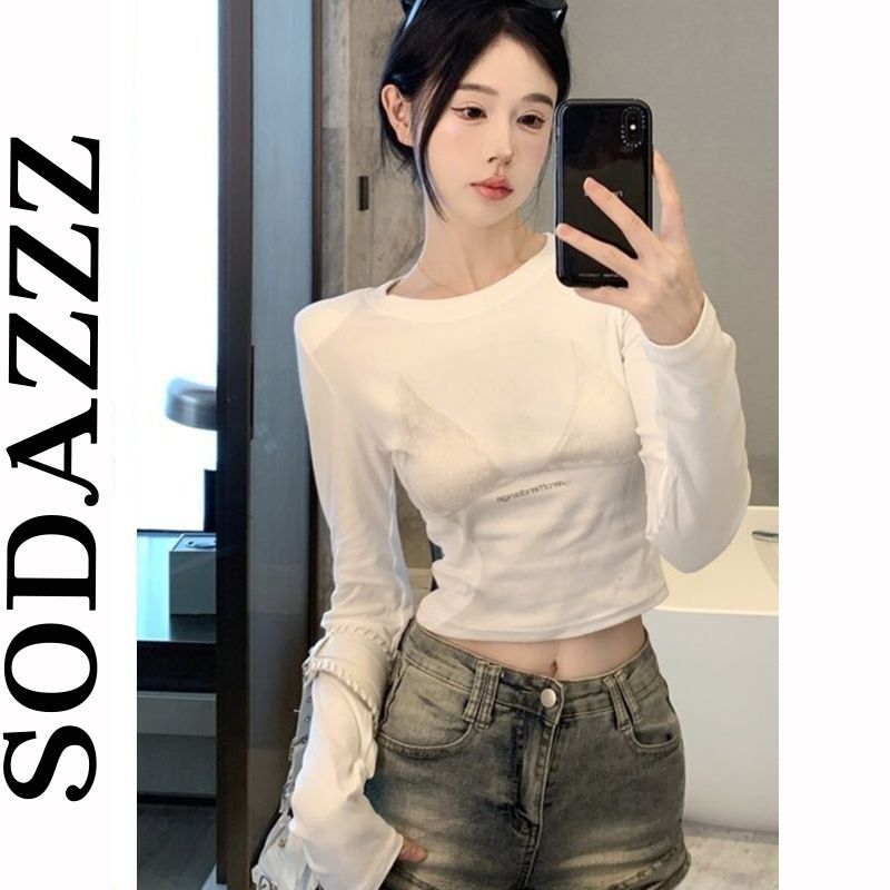 早秋y2k街頭辣妹印花緊身顯瘦長袖T恤小眾設計感長袖彈力上衣女裝