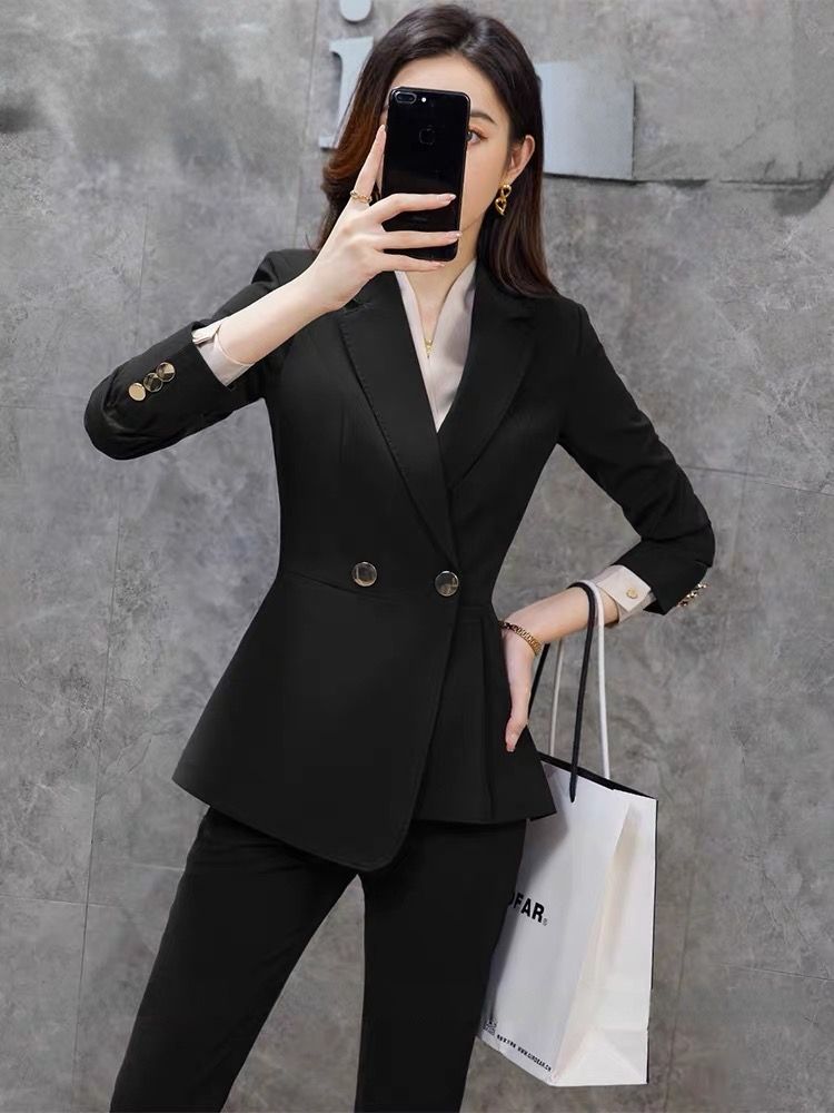 High-end suit suit for women, spring and autumn fashion temperament, professional wear, college student interview formal wear, business manager work clothes