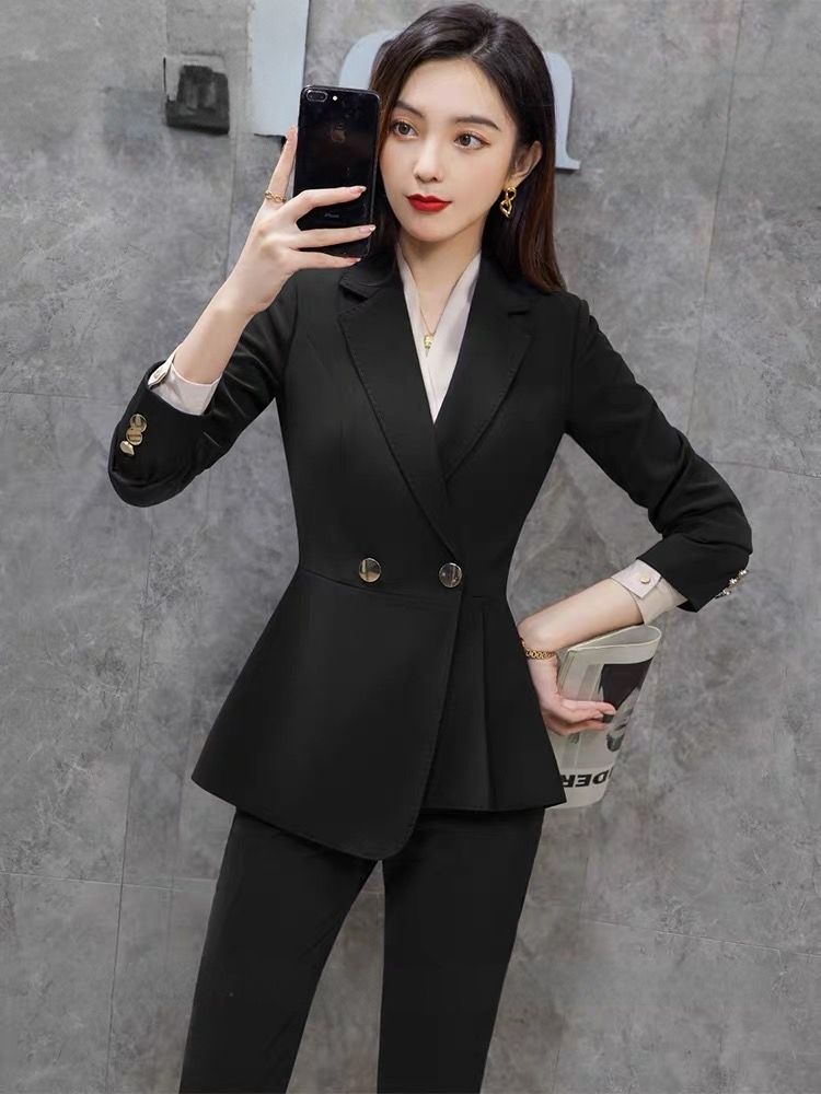High-end suit suit for women, spring and autumn fashion temperament, professional wear, college student interview formal wear, business manager work clothes