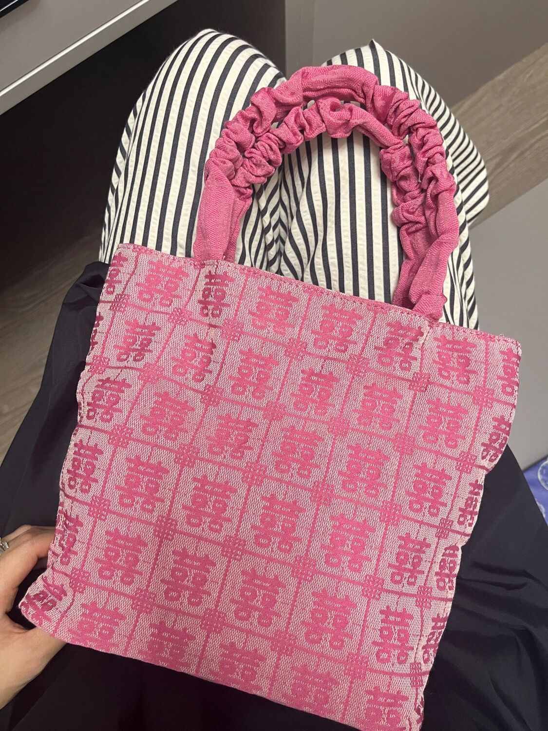 Souvenirs with 囍 character wedding bag Xiaohongshu customized handmade tote bag bridesmaids souvenirs new Chinese style wedding bag