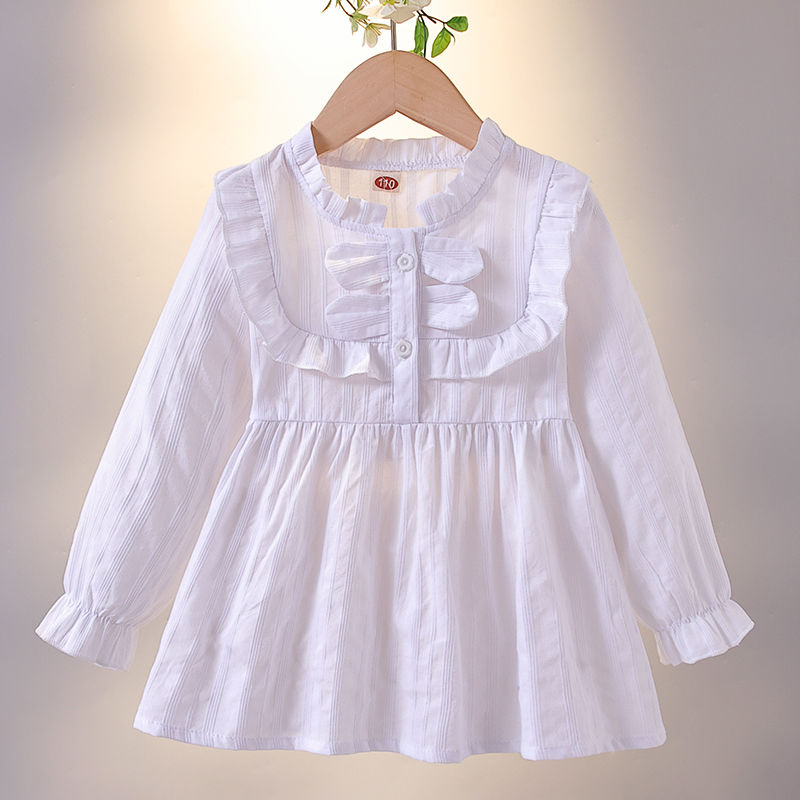 Girls' shirts  new style Korean style baby spring and autumn tops children's autumn bottoming shirts puff sleeves long sleeves