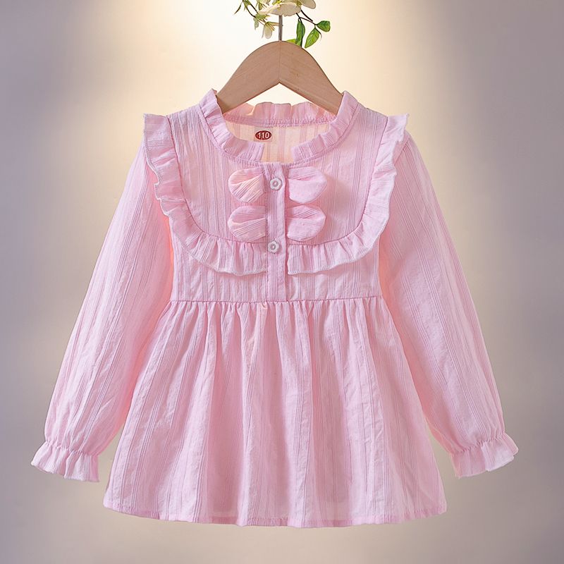 Girls' shirts  new style Korean style baby spring and autumn tops children's autumn bottoming shirts puff sleeves long sleeves