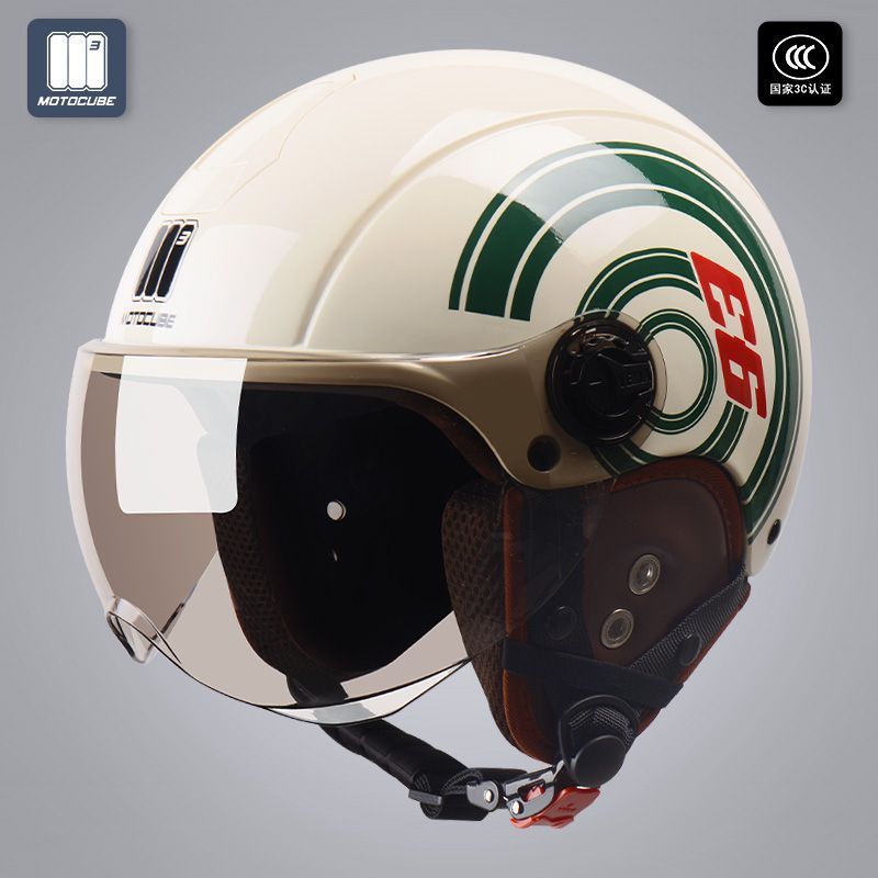 摩托立方3C认证电瓶电动车头盔女四季通用半盔男冬季保暖安全帽