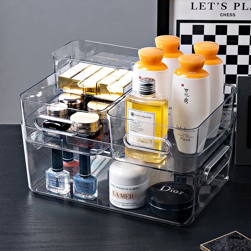 化妆收纳盒桌面ins收纳整理盒化妆品亚克力透明多功能杂物收纳筐