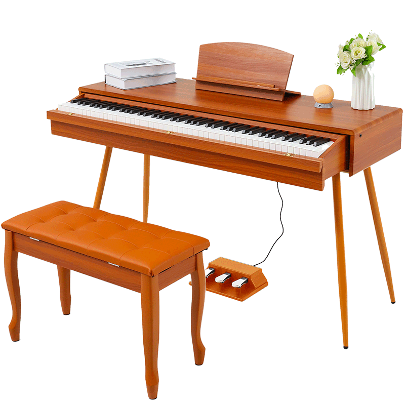 迷音鸟抽屉式书桌电钢琴88键重锤家用梳妆台初学入门数码电子钢琴