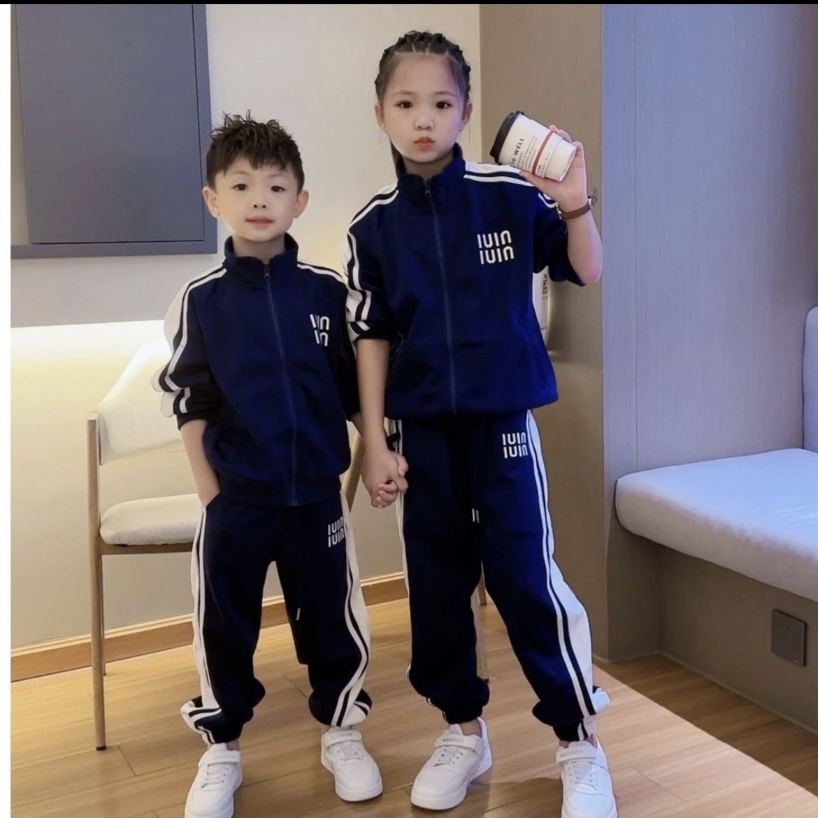 Boys and girls brother and sister clothing girls autumn clothing set  new children's clothing spring and autumn style sister and brother clothing casual two-piece set