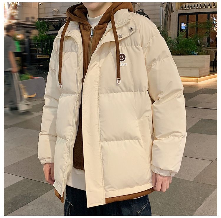 Cappotto di pane spesso di marca di moda autunnale e invernale in due pezzi finto da uomo con cappuccio caldo in piuma_voghion.com