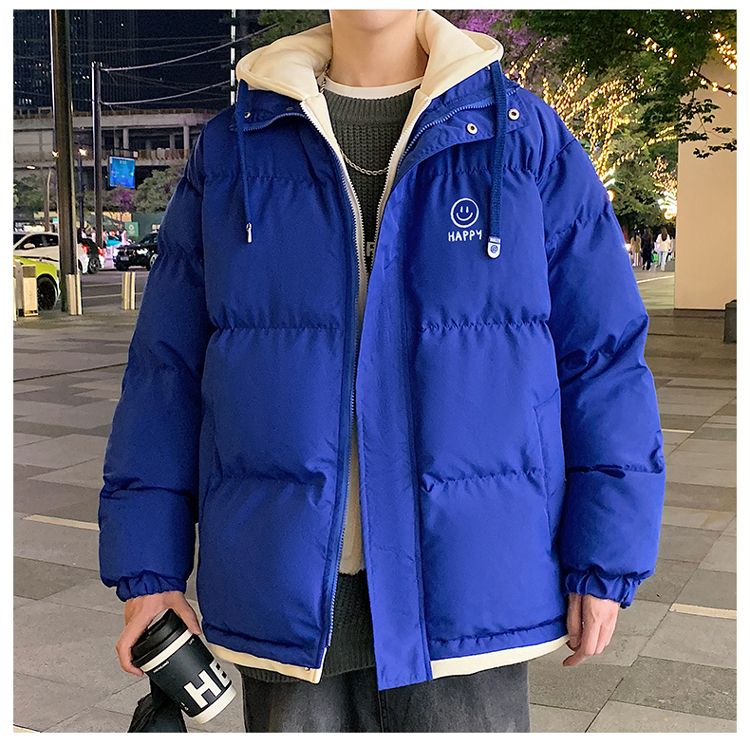 Cappotto di pane spesso di marca di moda autunnale e invernale in due pezzi finto da uomo con cappuccio caldo in piuma_voghion.com