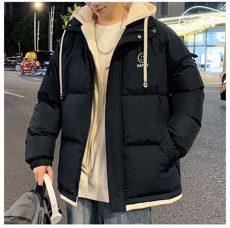 Cappotto di pane spesso di marca di moda autunnale e invernale in due pezzi finto da uomo con cappuccio caldo in piuma_voghion.com
