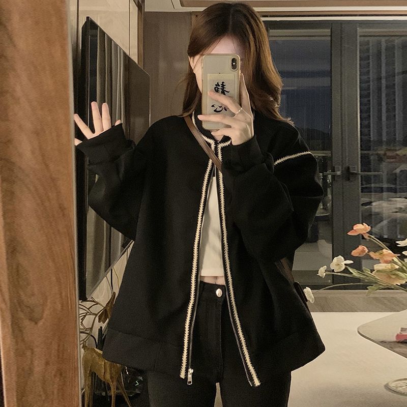 棒球服女早秋外套女2023新款春秋款寬鬆高級感小眾百搭夾克上衣潮