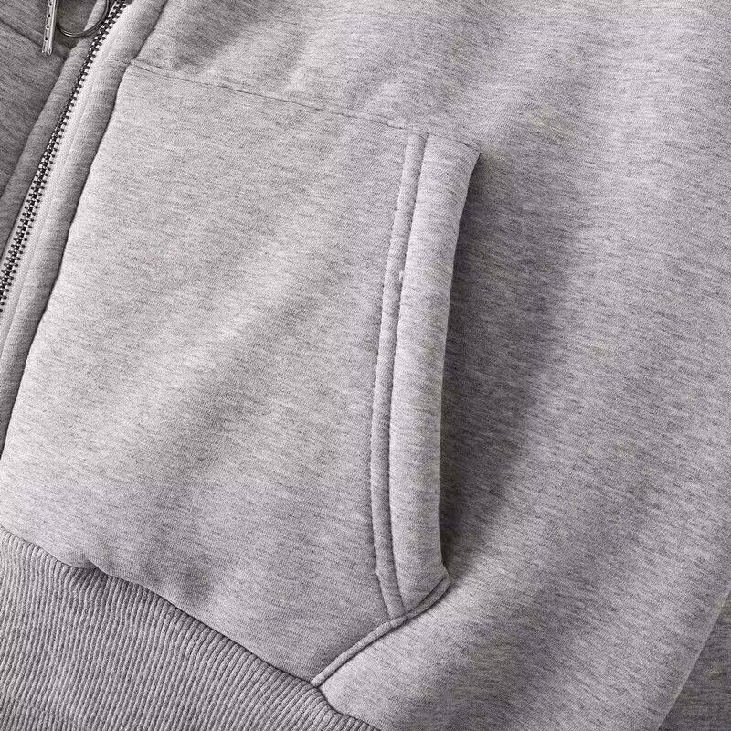 Autunno e inverno grande maglione solido cardigan da uomo e da donna con cerniera felpa con cappuccio peluche studente Top Sports edizione coreana_voghion.com