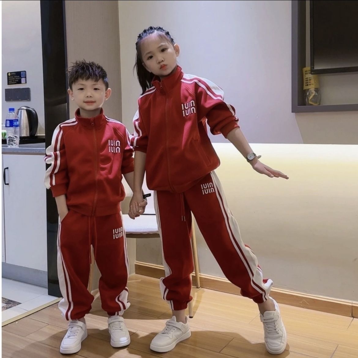 Boys and girls brother and sister clothing girls autumn clothing set  new children's clothing spring and autumn style sister and brother clothing casual two-piece set