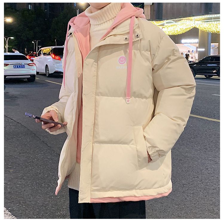Cappotto di pane spesso di marca di moda autunnale e invernale in due pezzi finto da uomo con cappuccio caldo in piuma_voghion.com