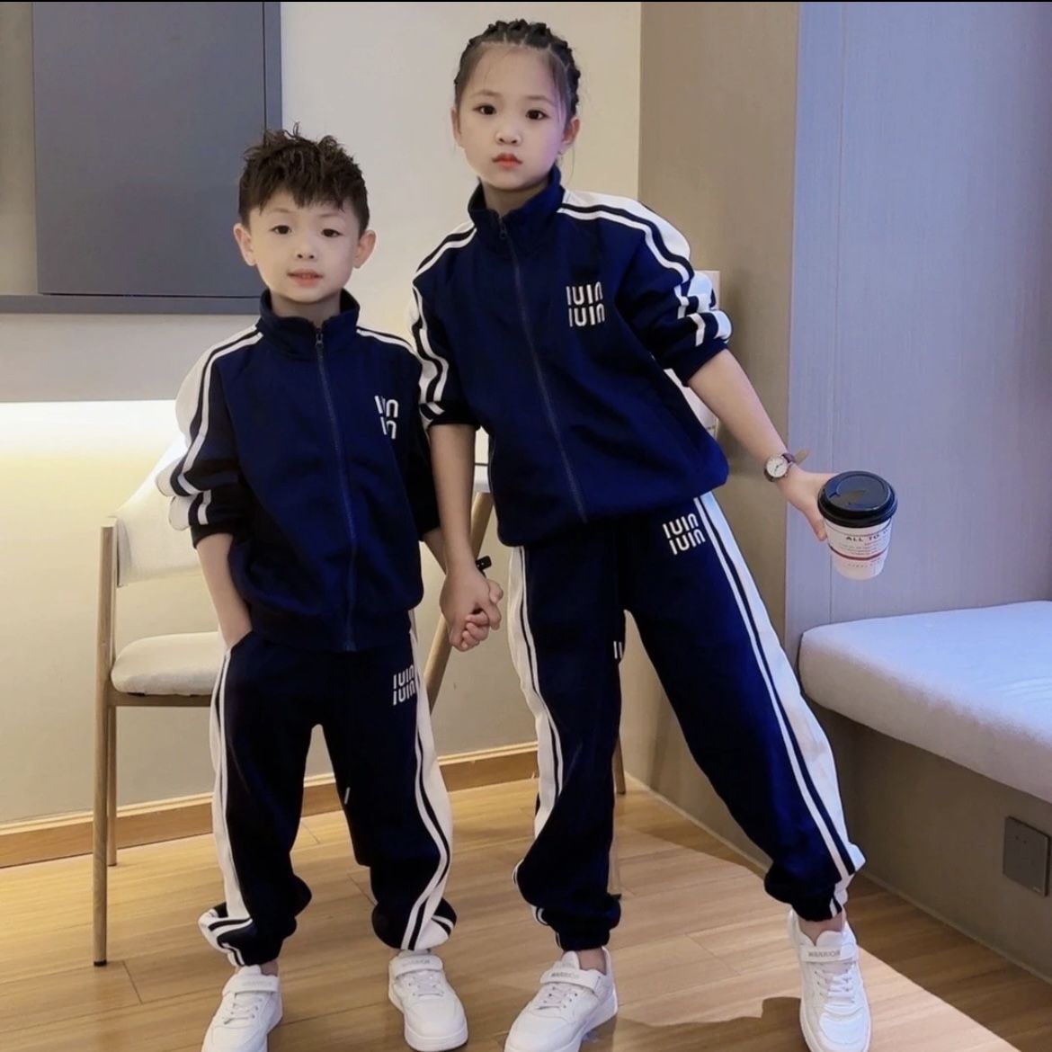 Boys and girls brother and sister clothing girls autumn clothing set  new children's clothing spring and autumn style sister and brother clothing casual two-piece set