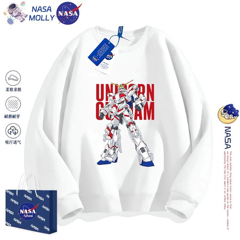 NASA卡通高達圓領衛衣男童秋冬季純棉衛衣洋氣機甲戰士上衣中大童
