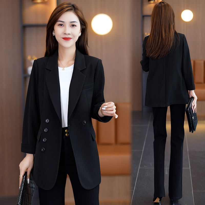 Khaki blazer women's spring and autumn design 2023 new popular autumn clothing Korean style loose casual suit