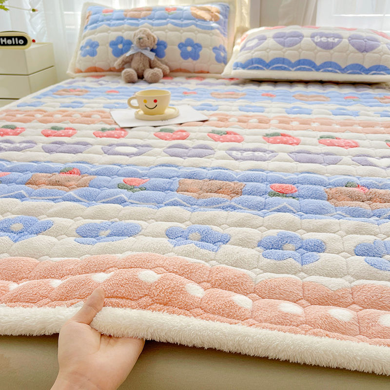 珊瑚牛奶绒床垫软垫褥子家用保暖加绒垫被毛毯学生宿舍单人铺垫褥
