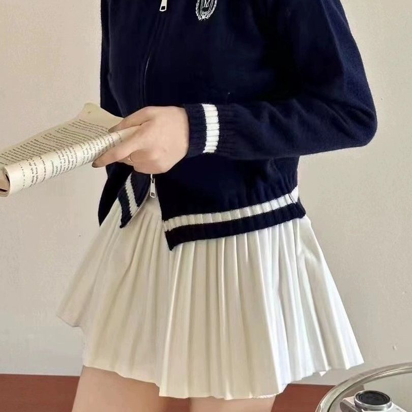 复古毛衣外套女秋冬季新款韩版学院风超好看小众撞色短款针织开衫