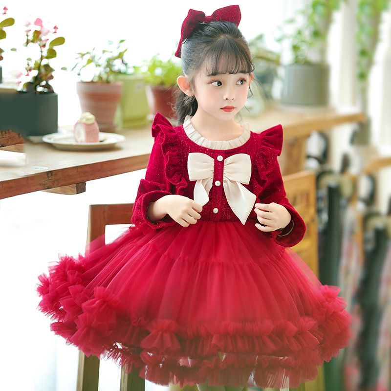 Girls' dresses, autumn and winter new styles, stylish and high-end children's little girls' tutu skirts