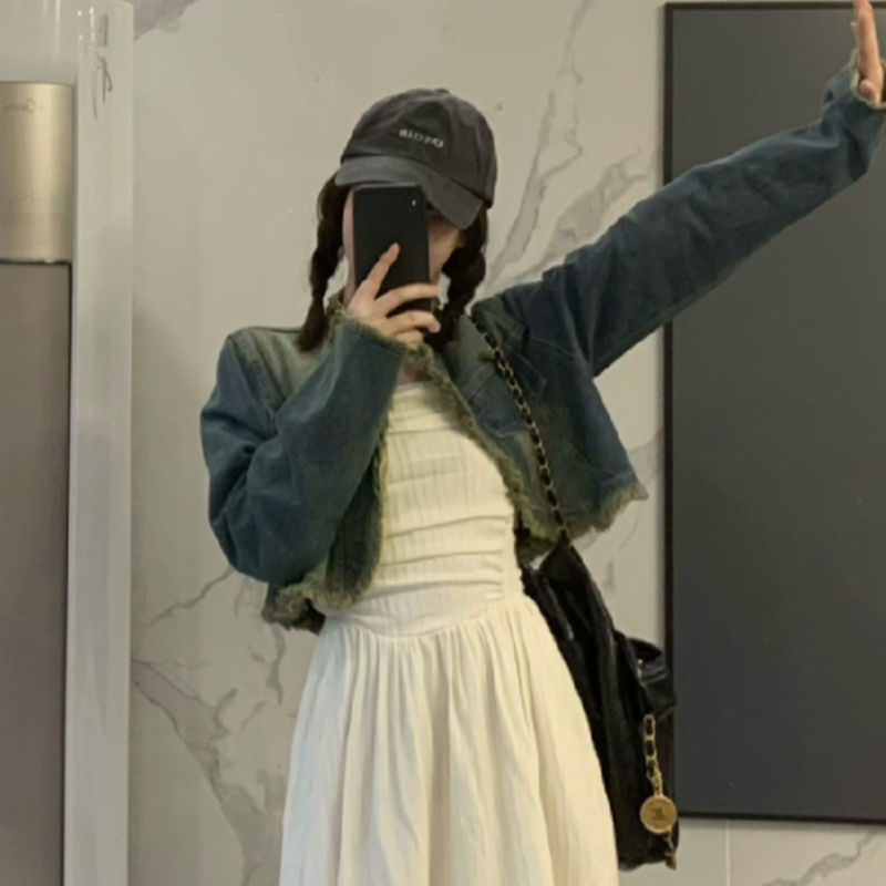 牛仔外套女2023新款小眾設計感寬鬆BF風秋冬中長款別致上衣ins潮