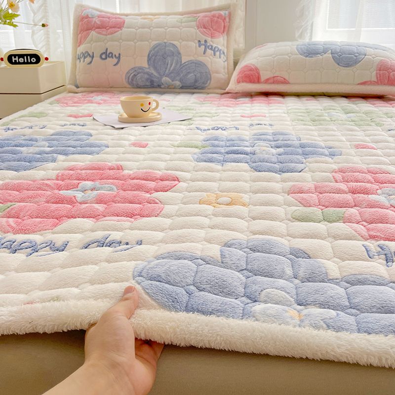 珊瑚牛奶绒床垫软垫褥子家用保暖加绒垫被毛毯学生宿舍单人铺垫褥