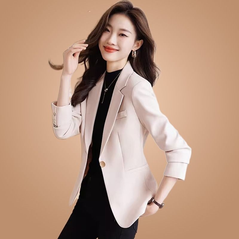 Off-white blazer women's autumn 2023 new style small casual temperament high-end women's small suit autumn