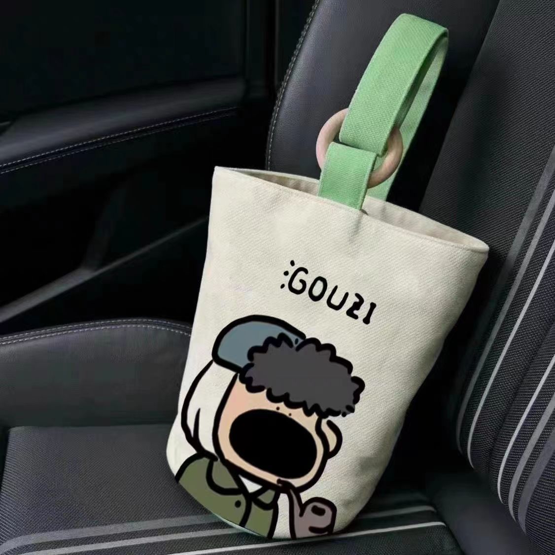 上班族便捷手提袋帆布水桶包可愛水桶型手拎便當包寶媽外出手提包