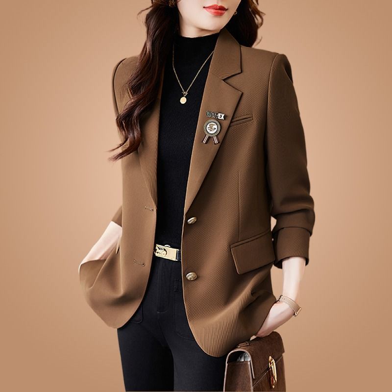 Spring and autumn long-sleeved women's small suit jacket 2023 autumn new commuter professional cardigan suit jacket women's autumn clothing