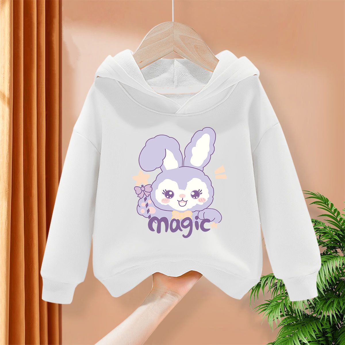 Girls' sweatshirts, spring and autumn styles,  new fashionable children's hooded autumn clothes, casual pullover tops for older girls