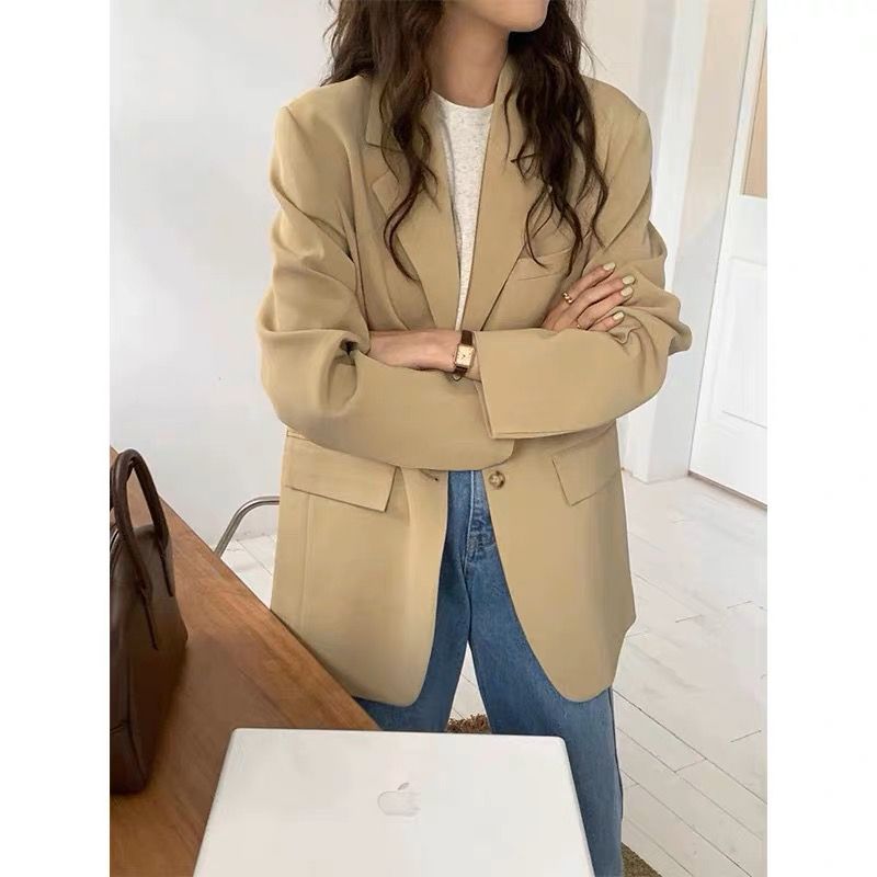 Small suit jackets for women 2023 spring and autumn new suit tops casual mid-length preppy style small people are popular this year