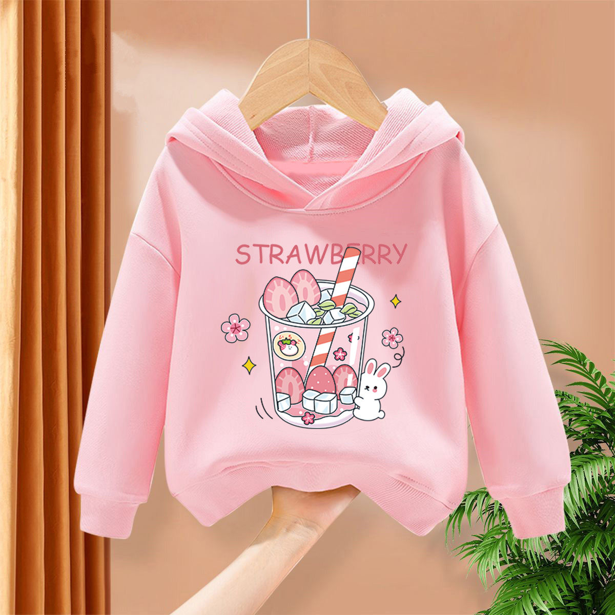 Girls sweatshirt spring and autumn  new autumn little girl hooded autumn clothing thin style children's long-sleeved tops