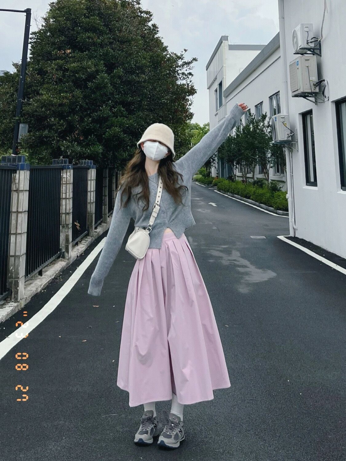 套裝女2023秋季新款溫柔風針織開衫長袖毛衣高腰顯瘦半身裙兩件套
