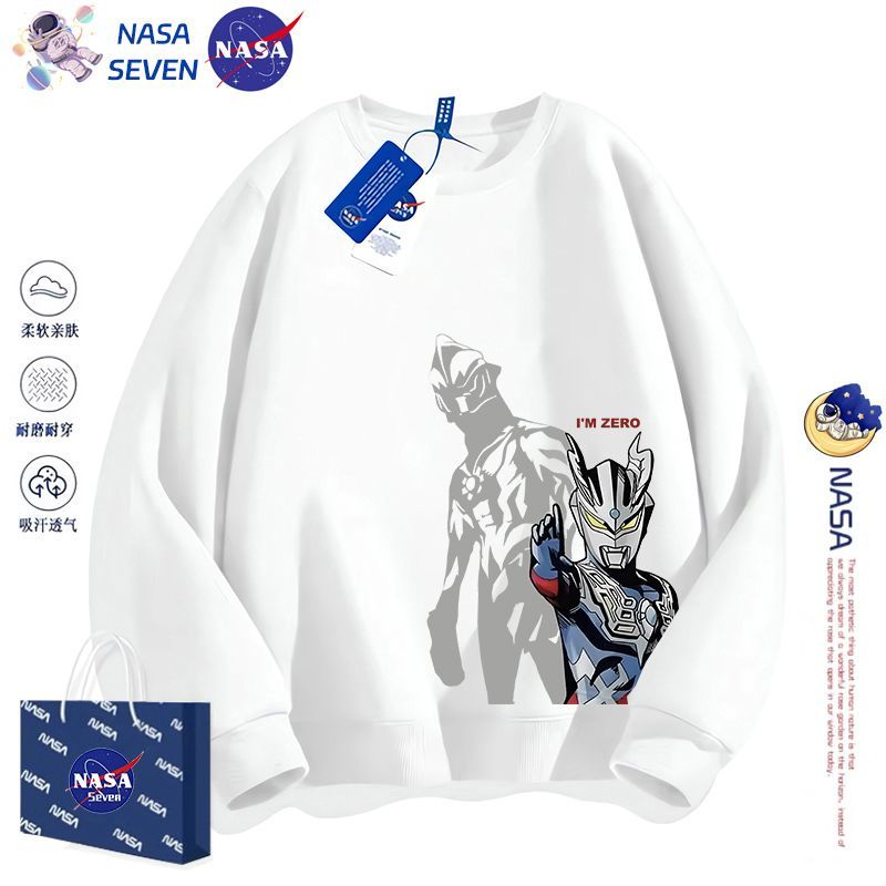 NASA co-branded Ultraman Zero sweatshirt boys' autumn and winter clothing pure cotton long-sleeved children's cartoon Beria parent-child clothing