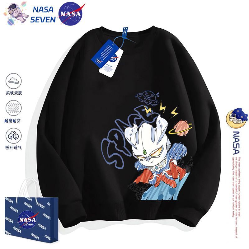 NASA卡通赛罗奥特曼卫衣男童秋冬季纯棉长袖洋气贝利亚上衣中大童