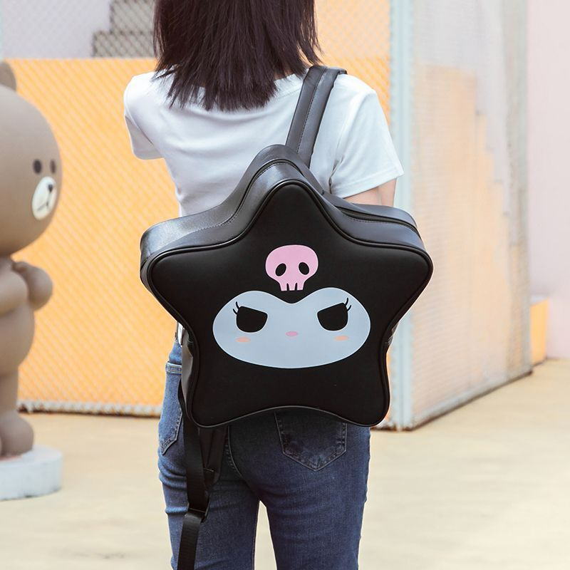 日系可愛創意五角星大容量PU背包y2k甜美辣妹風庫洛米雙肩包