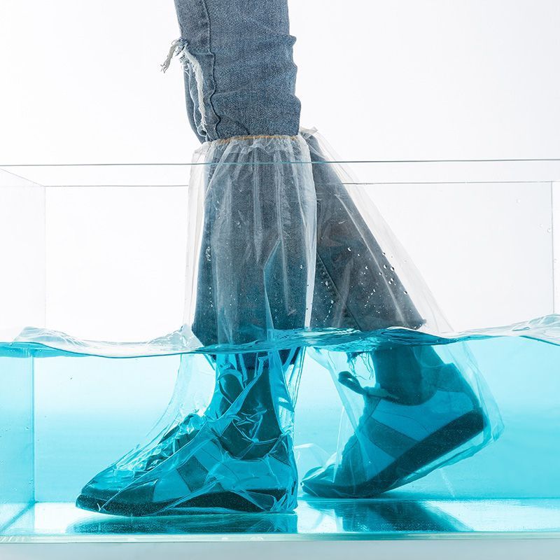 一次性防水鞋套下雨天防雨防滑透明脚套外穿塑料加厚耐磨雨鞋套脚