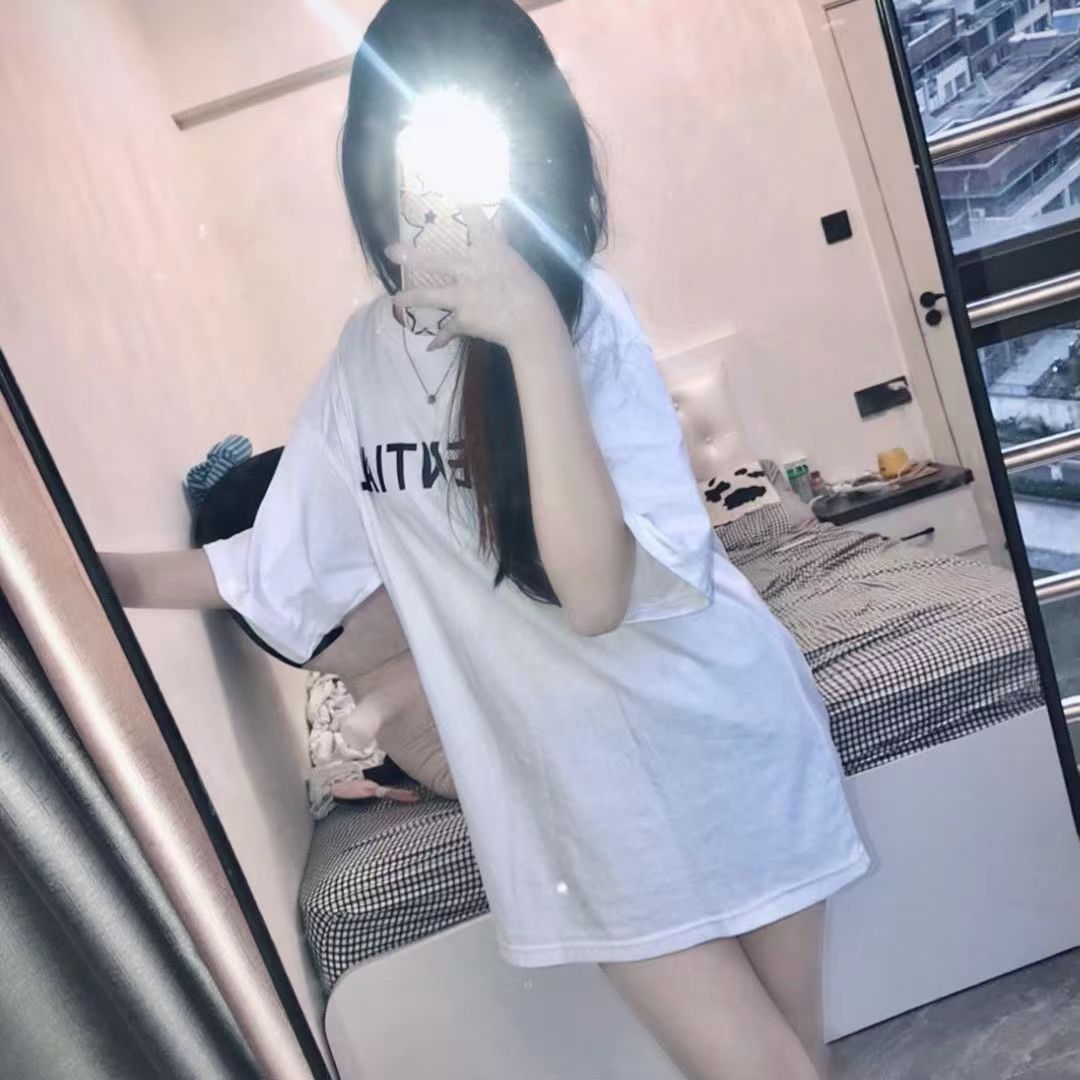 100%純棉美式hiphop短袖T恤男女字母高街ins潮牌寬鬆情侶裝洋氣