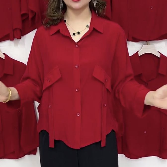 時尚洋氣蝙蝠長袖襯衫外套女2023年春夏新款寬鬆百搭防曬上衣襯衣