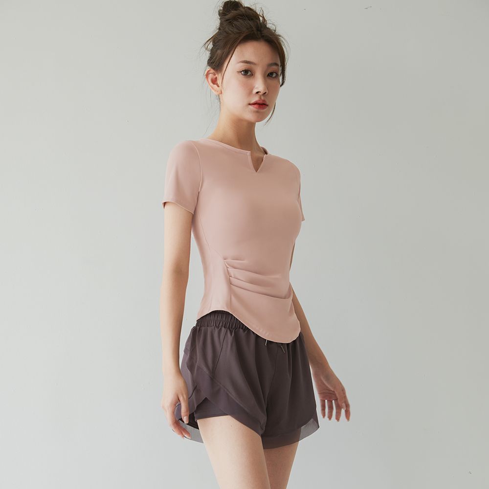 Fanstick fitness suit women's summer quick-drying short-sleeved student morning running training sportswear slim yoga clothing