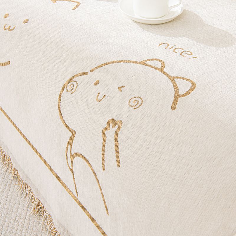 卡通沙发巾四季通用沙发盖布防猫抓沙发毯盖巾雪尼尔万能沙发套罩