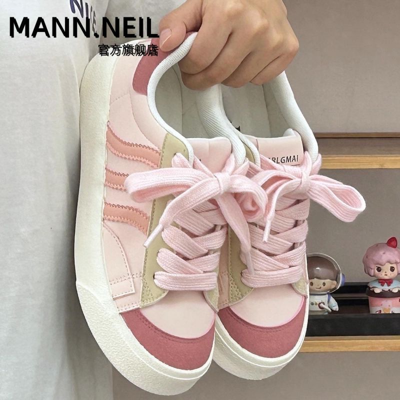 Mann Neil小眾原創板鞋女2023秋新款運動鞋ins學生百搭透氣小白鞋