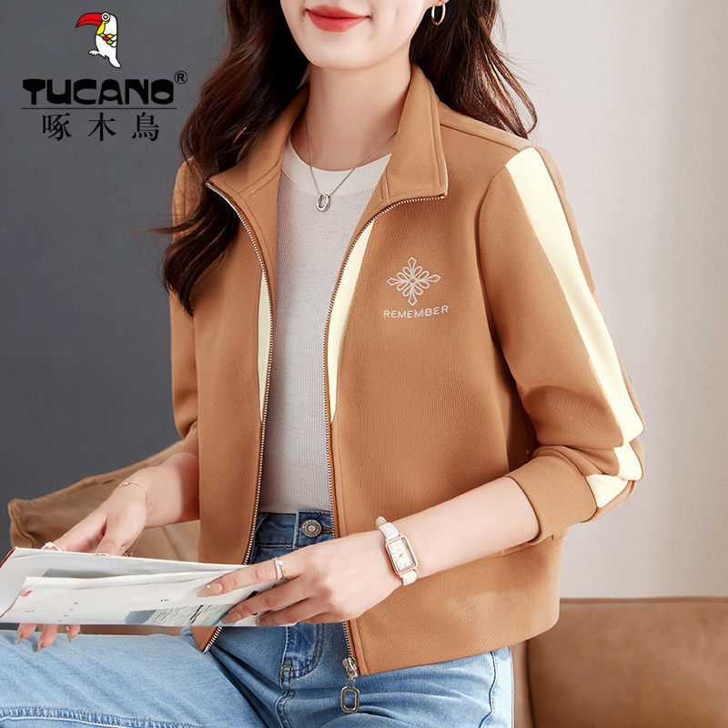 Autumn short zipper cardigan jacket for women 2023 new spring and autumn sweatshirt women's high-end outerwear top