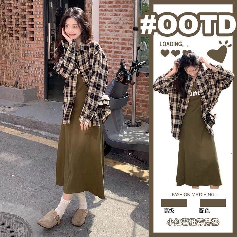 秋季女裝美式格子襯衫女長袖早秋外套氣質寬鬆休閒襯衣上衣女洋氣