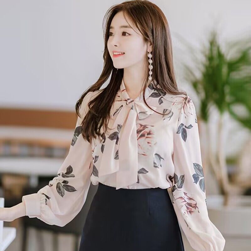減齡寬鬆長袖上衣服女裝2023秋冬新款V領打底衫洋氣質襯衫百搭T恤