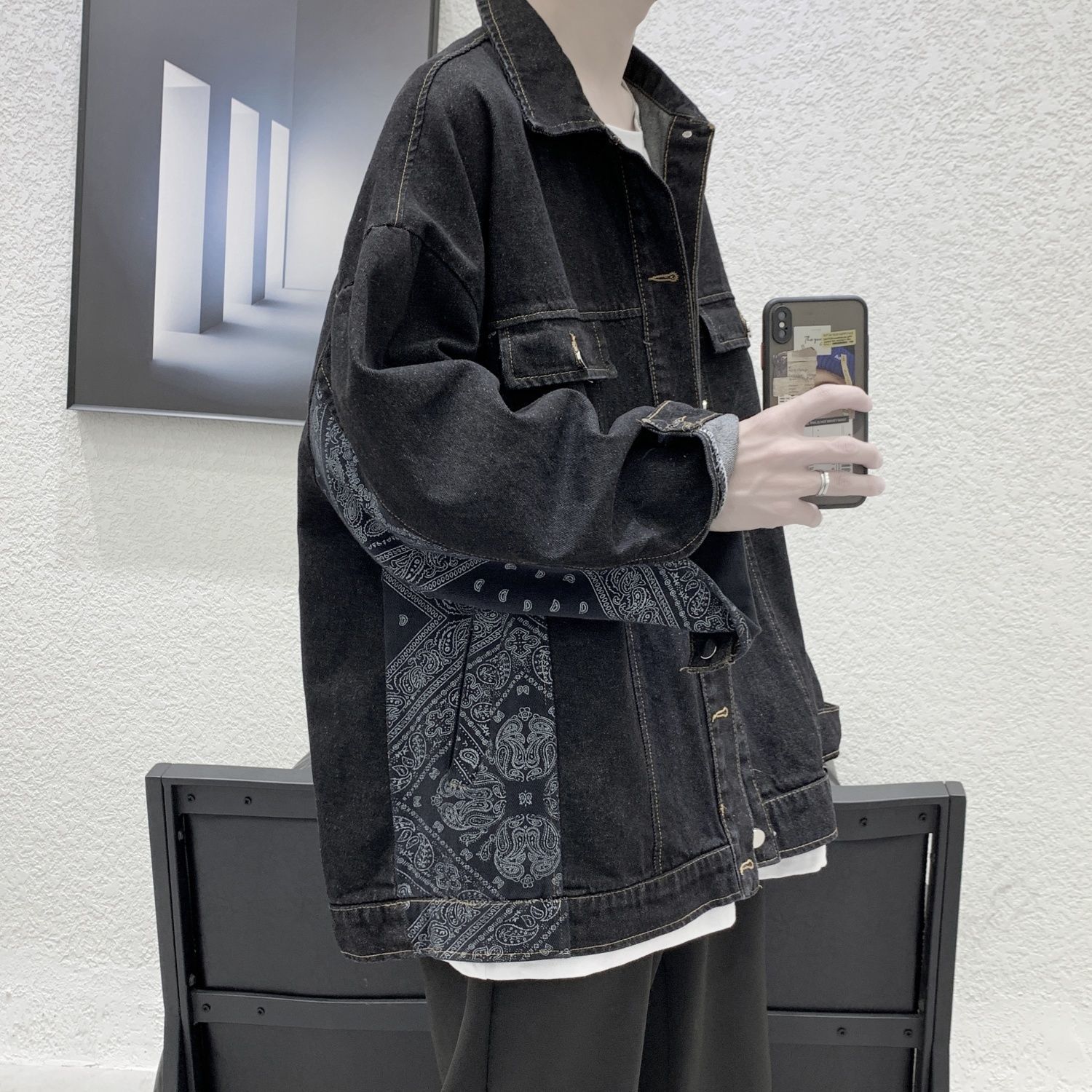 牛仔外套男秋季oversize高街vibe美式春秋款潮牌痞帥高級感夾克男