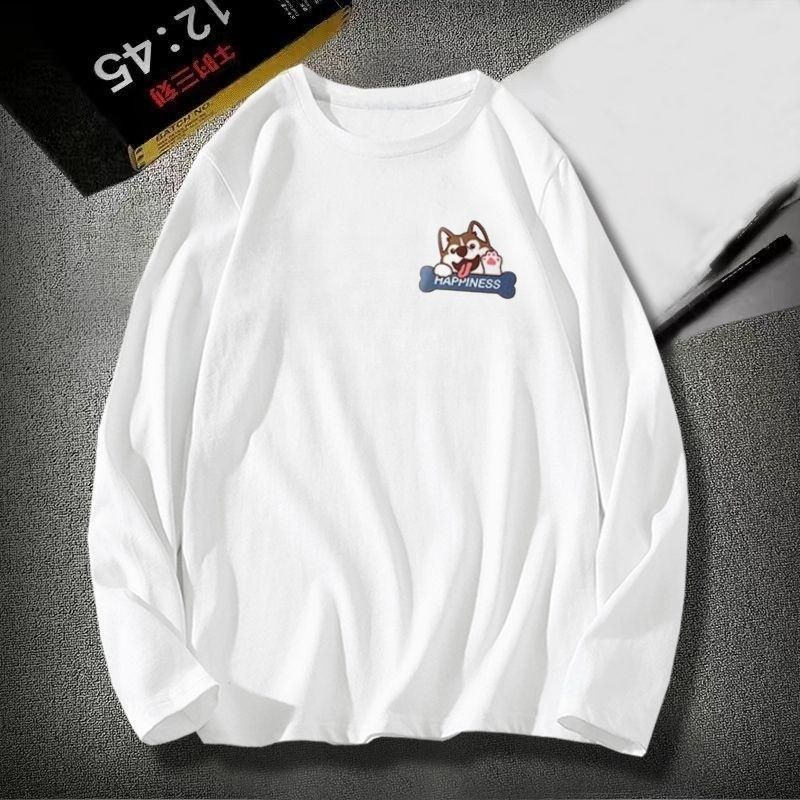 Boys' pure cotton long-sleeved T-shirts, autumn clothing, spring and autumn children's clothing, medium and large children's tops, loose bottoming shirts, autumn clothing trends