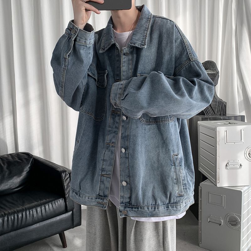 牛仔外套男秋季oversize高街vibe美式春秋款潮牌痞帥高級感夾克男