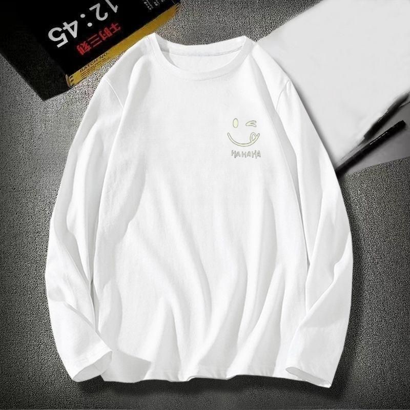 Boys' pure cotton long-sleeved T-shirts, autumn clothing, spring and autumn children's clothing, medium and large children's tops, loose bottoming shirts, autumn clothing trends